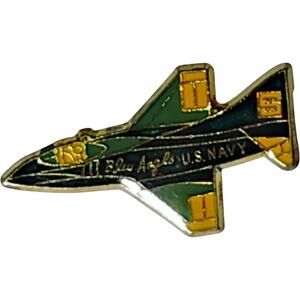 A-4 Skyhawk Blue Angels Hat, Lapel, Brooch Pin – 1-1/4 x 5/8" Blue/Yellow Enamel